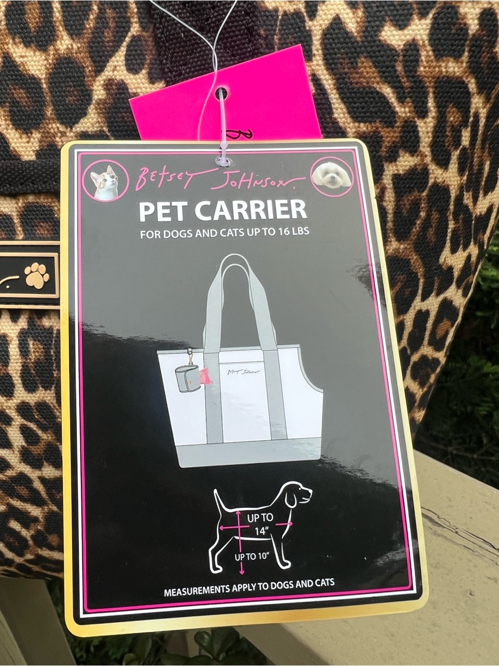 Betsey Johnson Leopard Pet Carrier with Pouch - Picture 6 of 7